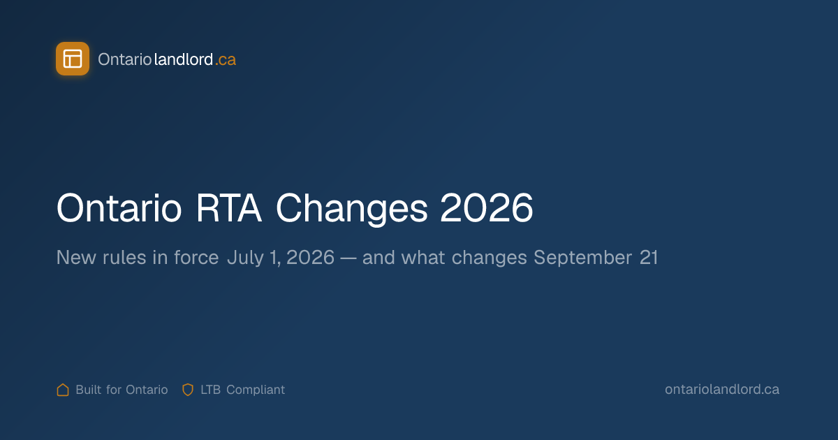 Ontario RTA Changes 2026: New Rules in Force for Landlords ...